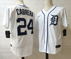 Nike Detroit Tigers #24 Miguel Cabrera White Game Authentic Stitched MLB Jersey