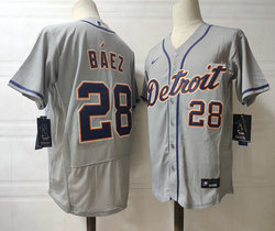 Nike Detroit Tigers #28 Javier Baez Gray Flexbase Authentic Stitched MLB Jersey