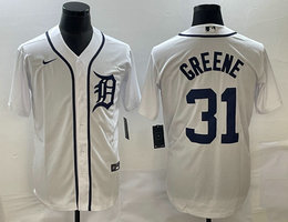 Nike Detroit Tigers #31 Riley Greene White Game Authentic Stitched MLB Jersey