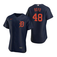 Nike Detroit Tigers #48 Matthew Boyd Navy Orange Number Flexbase Flexbase Authentic Stitched MLB Jersey