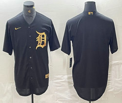 Nike Detroit Tigers Blank Black Gold 4(IV) Authentic Stitched MLB Jersey