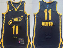 Nike Golden State Warriors #11 Klay Thompson 23-24 City With Advertising Authentic Stitched NBA jersey