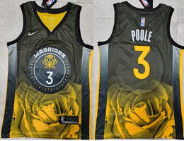 Nike Golden State Warriors #3 Jordan Poole Black City 2022-23 Authentic Stitched NBA Jersey