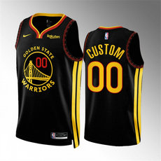 Nike Golden State Warriors Custom 2024 Black City With Advertising Stitched NBA Jersey