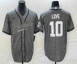 Nike Green Bay Packers #10 Jordan Love Hemp grey Joint Authentic Stitched baseball jersey