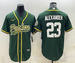 Nike Green Bay Packers #23 Jaire Alexander Green white number Joint Authentic Stitched baseball jersey