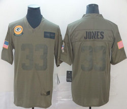 Nike Green Bay Packers #33 Aaron Jones 2019 Salute To Service Authentic Stitched NFL jersey