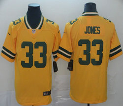 Nike Green Bay Packers #33 Aaron Jones Gold Inverted Legend Vapor Untouchable Authentic Stitched NFL jersey