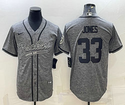 Nike Green Bay Packers #33 Aaron Jones Hemp grey Joint Authentic Stitched baseball jersey
