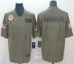 Nike Green Bay Packers #69 David Bakhtiar 2019 Salute To Service Authentic Stitched NFL jersey