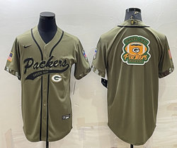 Nike Green Bay Packers Blank 2022 Salute To Service Joint With Team Logo baseball jersey