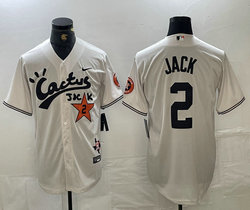 Nike Houston Astros #2 David Jack Cream Joint baseball jersey