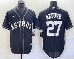 Nike Houston Astros #27 Jose Altuve Black Inverted Legend Game Authentic Stitched MLB Jersey