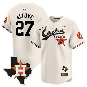 Nike Houston Astros #27 Jose Altuve Cream Cactus Jack Vapor Premier Limited Stitched Baseball Jersey