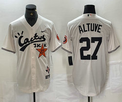 Nike Houston Astros #27 Jose Altuve Cream Joint Stitched MLB Jersey