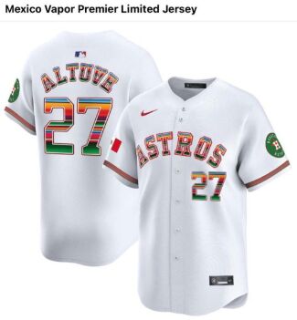 Nike Houston Astros #27 Jose Altuve Mexico vapor Premier Authentic Stitched MLB Jersey