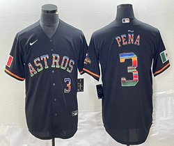 Nike Houston Astros #3 Jeremy Pena Black Rainbow Authentic Stitched MLB Jersey