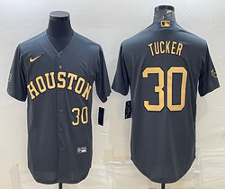 Nike Houston Astros #30 Kyle Tucker Charcoal #30 in front 2022 All Star Authentic Stitched MLB Jersey