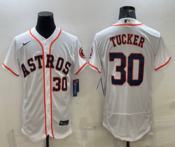 Nike Houston Astros #30 Kyle Tucker White #30 On front Flexbase With Patch Authentic Stitched MLB Jersey
