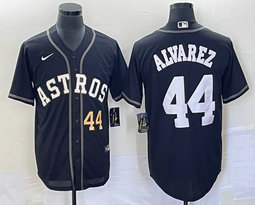 Nike Houston Astros #44 Lance McCullers Black Inverted Legend Gold 44 in front Game Authentic Stitched MLB Jersey