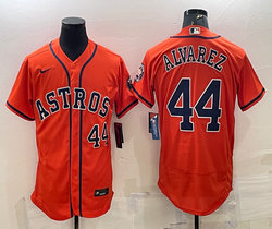 Nike Houston Astros #44 Yordan Alvarez Orange #44 On front Flexbase With Patch Authentic Stitched MLB Jersey