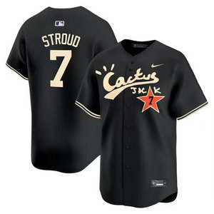 Nike Houston Astros #7 C.J. Stroud Black Cactus Jack Vapor Premier Limited Stitched Baseball Jersey
