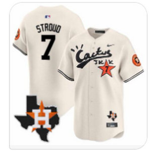 Nike Houston Astros #7 C.J. Stroud Cream Cactus Jack Vapor Premier Limited Stitched Baseball Jersey