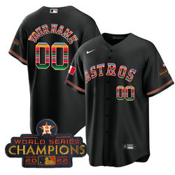 Nike Houston Astros Active Player Custom Black Mexico With World Serise Champions Patch Cool Base Stitched Baseball Jersey