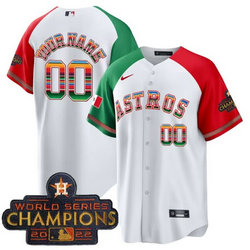 Nike Houston Astros Active Player Custom White Mexico With World Serise Champions Patch Cool Base Stitched Baseball Jersey