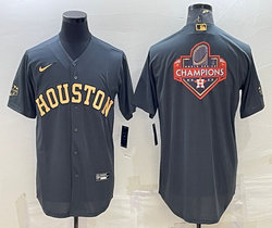 Nike Houston Astros Blank Charcoal team logo 2022 All Star champion Authentic Stitched MLB Jersey