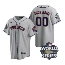 Nike Houston Astros Custom 2022 World Series Gray Game Authentic Stitched MLB Jersey