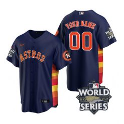 Nike Houston Astros Custom 2022 World Series Navy Game Authentic Stitched MLB Jersey