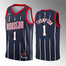 Nike Houston Rockets #1 Amen Thompson Navy 2023 Draft City Edition Stitched Basketball Jersey
