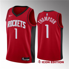 Nike Houston Rockets #1 Amen Thompson Red 2023 Draft Swingman Icon Edition Stitched Basketball Jersey