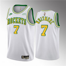 Nike Houston Rockets #7 Cam Whitmore White 2023 Draft Classic Edition Stitched Basketball Jersey