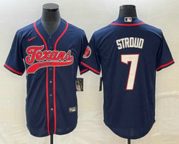 Nike Houston Texans #7 C.J. Stroud Blue Joint Authentic Stitched baseball jersey