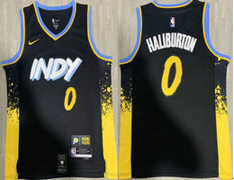 Nike Indiana Pacers #0 Tyrese Haliburton 2024 Black City Stitched NBA Jersey
