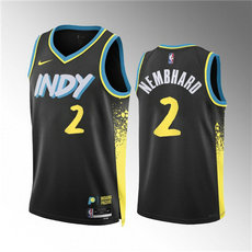 Nike Indiana Pacers #2 Andrew Nembhard 2024 Black City With Advertising Stitched NBA Jersey