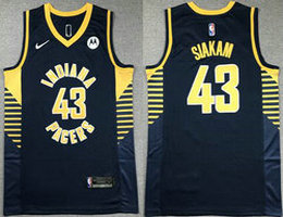 Nike Indiana Pacers #43 Pascal Siakam Navy With Advertising Authentic Stitched NBA Jersey