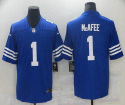 Nike Indianapolis Colts #1 Pat McAfee 2021 Blue Vapor Untouchable Authentic Stitched NFL Jersey