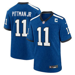 Nike Indianapolis Colts #11 Michael Pittman Jr Blue Throwback Vapor Untouchable Authentic Stitched NFL Jersey