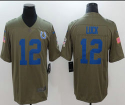 Nike Indianapolis Colts #12 Andrew Luck 2017 Salute to Service Olive Authentic Stitched NFL Jersey
