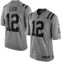 Nike Indianapolis Colts #12 Andrew Luck Gray Gridiron Gray Limited Authentic stitched NFL jersey