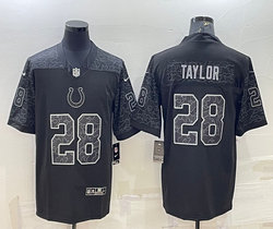 Nike Indianapolis Colts #28 Jonathan Taylor Black Reflective Authentic Stitched NFL jersey