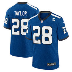 Nike Indianapolis Colts #28 Jonathan Taylor Blue Throwback Vapor Untouchable Authentic Stitched NFL Jersey