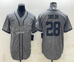 Nike Indianapolis Colts #28 Jonathan Taylor Hemp grey Joint Authentic Stitched baseball jersey