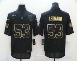 Nike Indianapolis Colts #53 Darius Leonard 2020 Black Salute to Service Authentic Stitched NFL Jersey