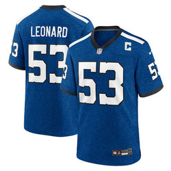 Nike Indianapolis Colts #53 Shaquille Leonard Blue Throwback Vapor Untouchable Authentic Stitched NFL Jersey