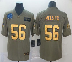 Nike Indianapolis Colts #56 Quenton Nelson Olive Gold 2019 Salute to Service Authentic Stitched NFL jersey