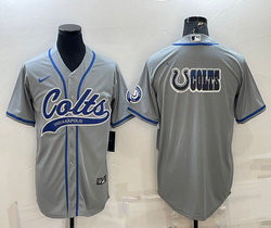 Nike Indianapolis Colts Blank Gray Joint adults Big Logo Authentic Stitched baseball jersey